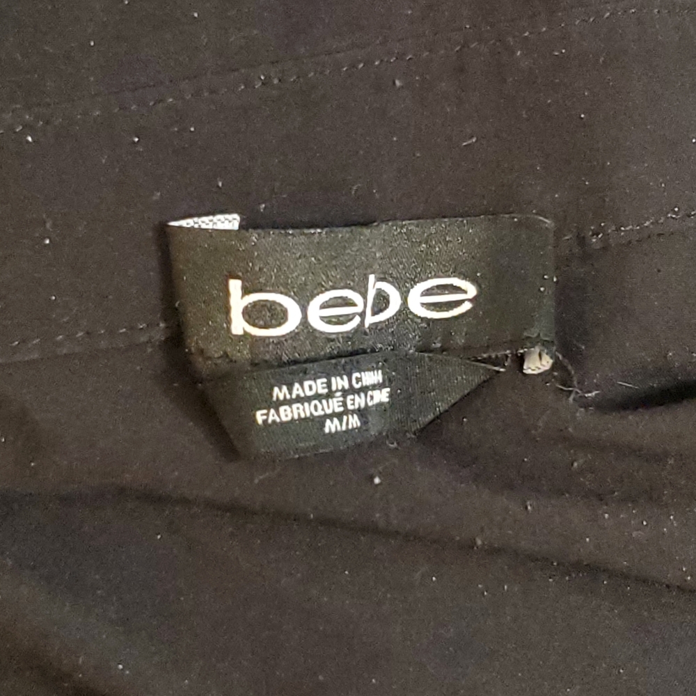 Bebe Women's Black Gold Button Ling Sleeve Blouse Medium - Picture 6 of 7